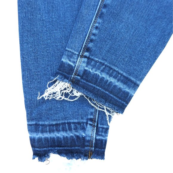 Spanx Demin  Distressed High Rise Elastic Waist Jeggings Released Hem Shaping S - Picture 6 of 9